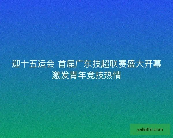 迎十五运会 首届广东技超联赛盛大开幕激发青年竞技热情