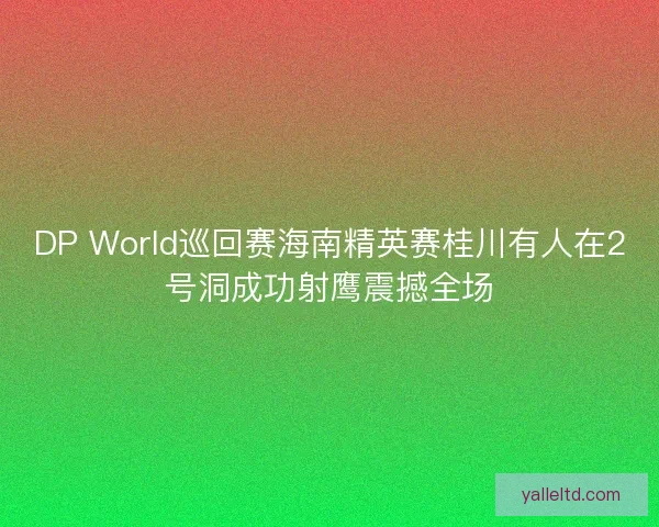 DP World巡回赛海南精英赛桂川有人在2号洞成功射鹰震撼全场 DP World巡回赛海南精英赛桂川有人在2号洞成功射鹰震撼全场